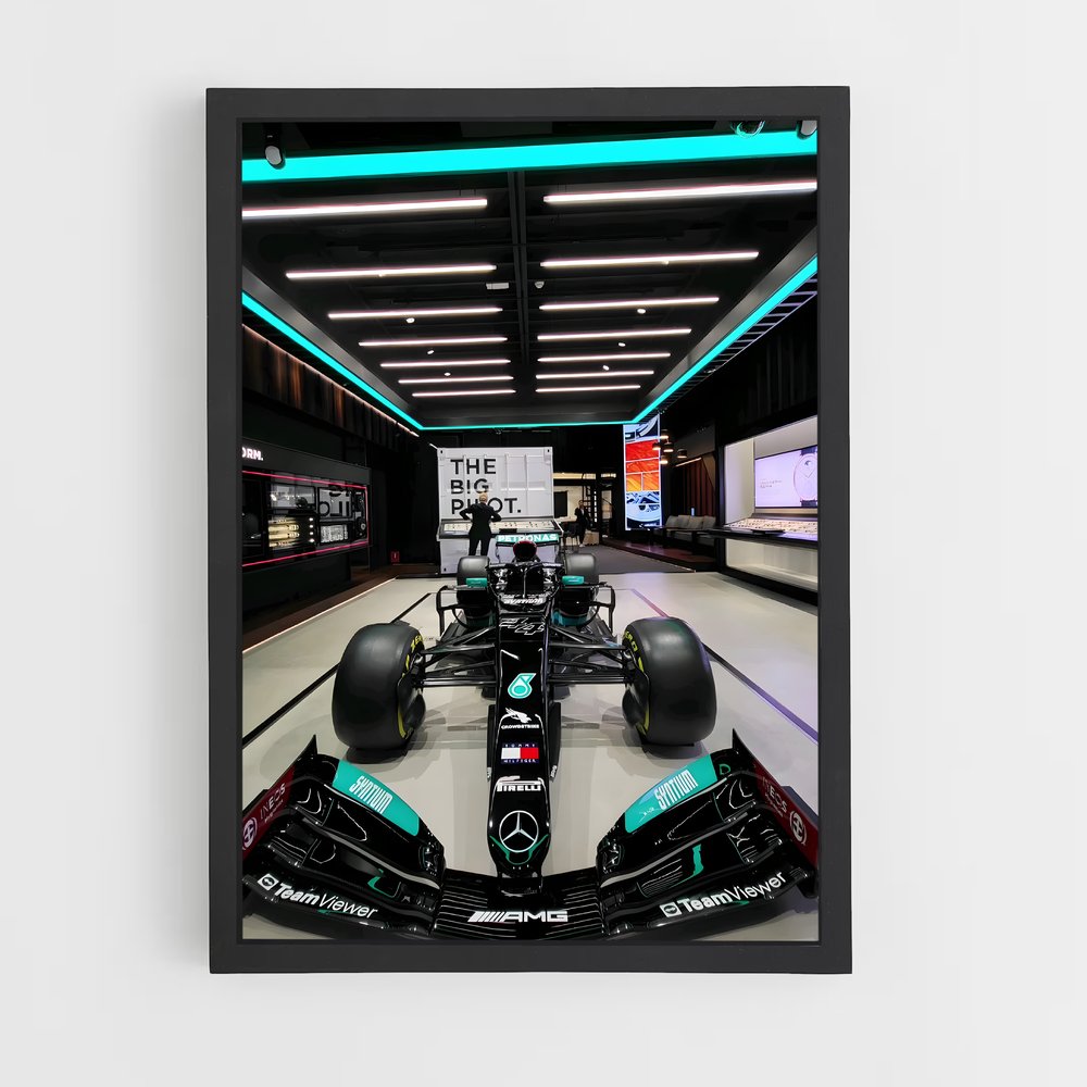 Poster Mercedes Vitesse pointe – affiche Voitures de Formule 1 (vue 2)